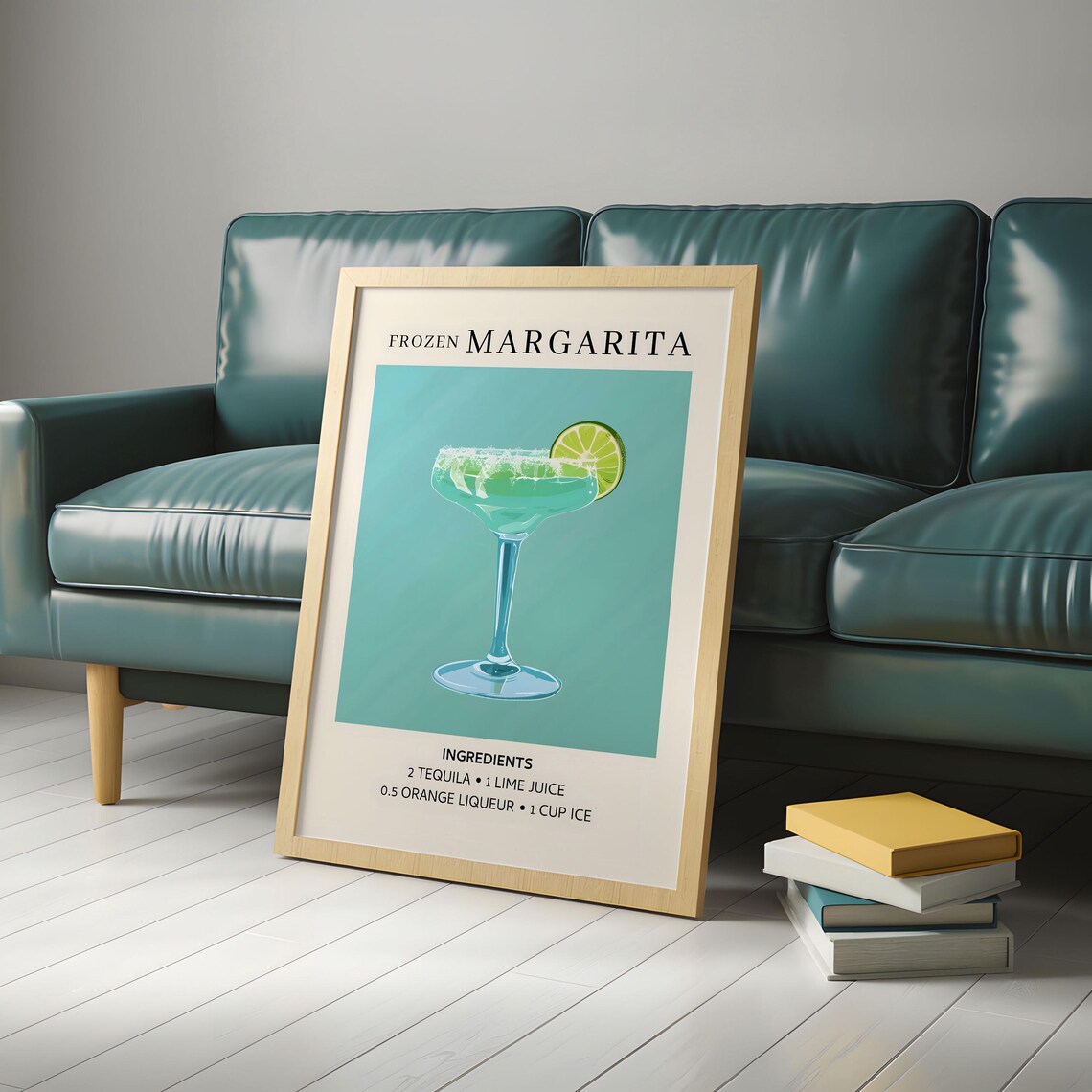 Vintage Frozen Margarita Ingredients Poster, Bar Kitchen - Image 6