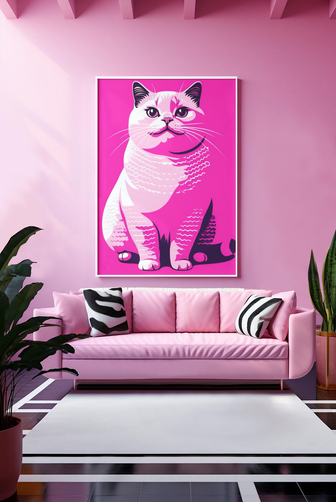 Pop Art Cat Portrait, Vintage Style Poster - Image 6