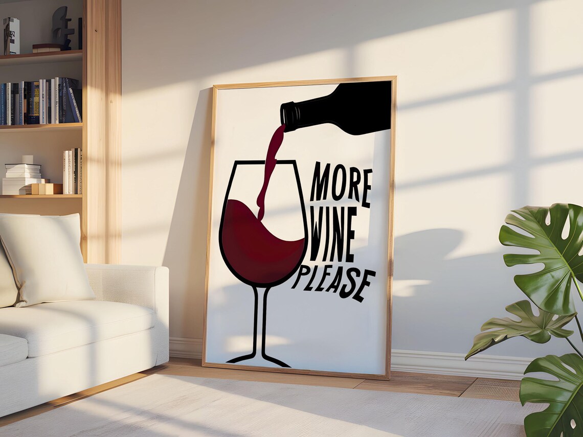 More Wine Please, Rustic Wine Lovers Art Print - Image 7