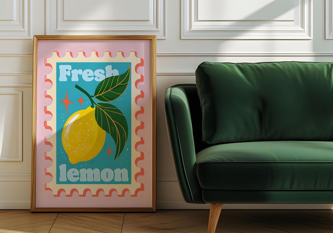 Fresh Lemon Vintage Kitchen Decor Poster - Image 5