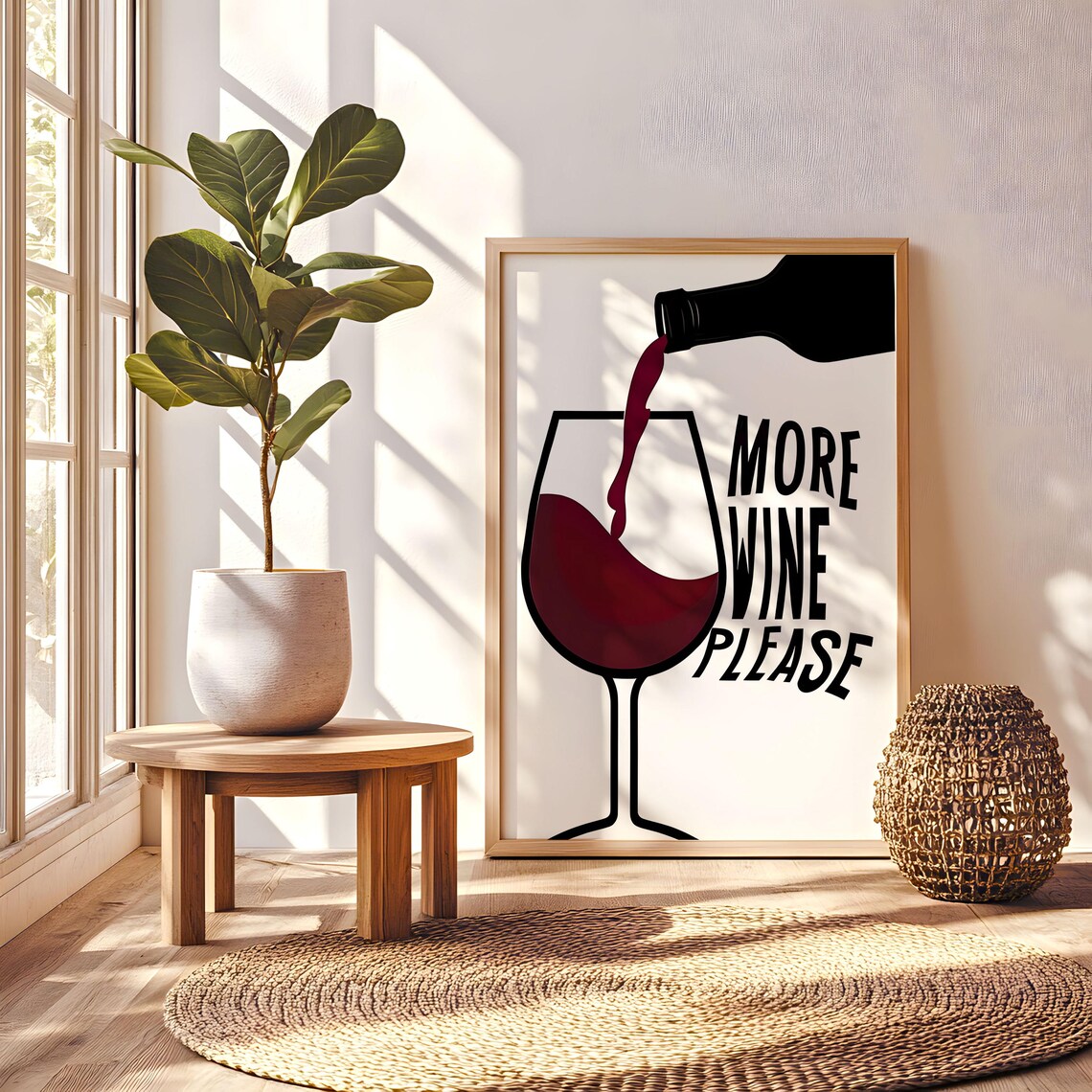 More Wine Please, Rustic Wine Lovers Art Print - Image 8
