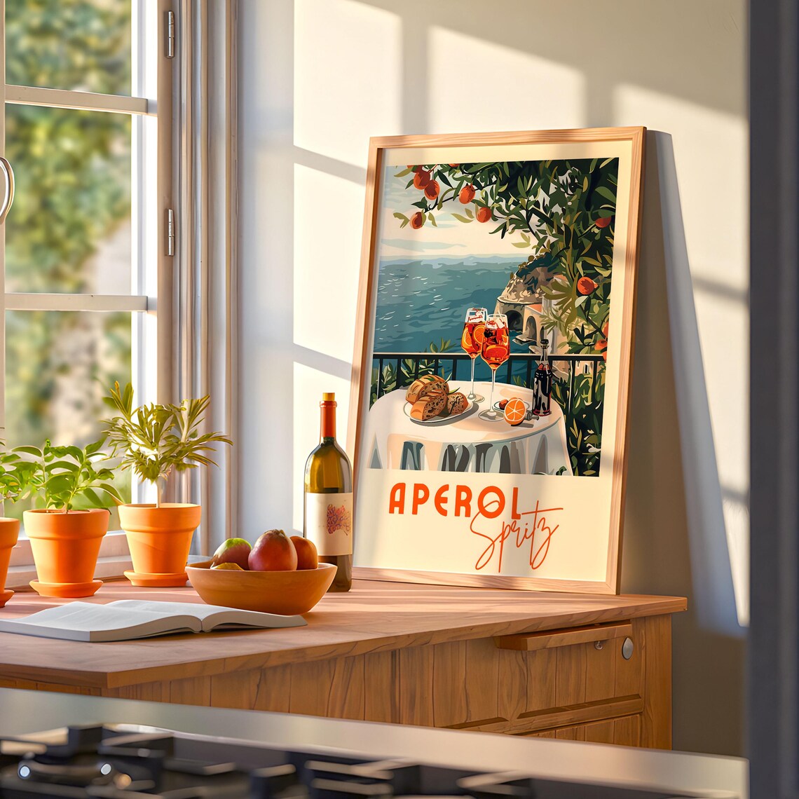 Aperol Spritz, Retro Italian Cocktail Art Print - Image 6