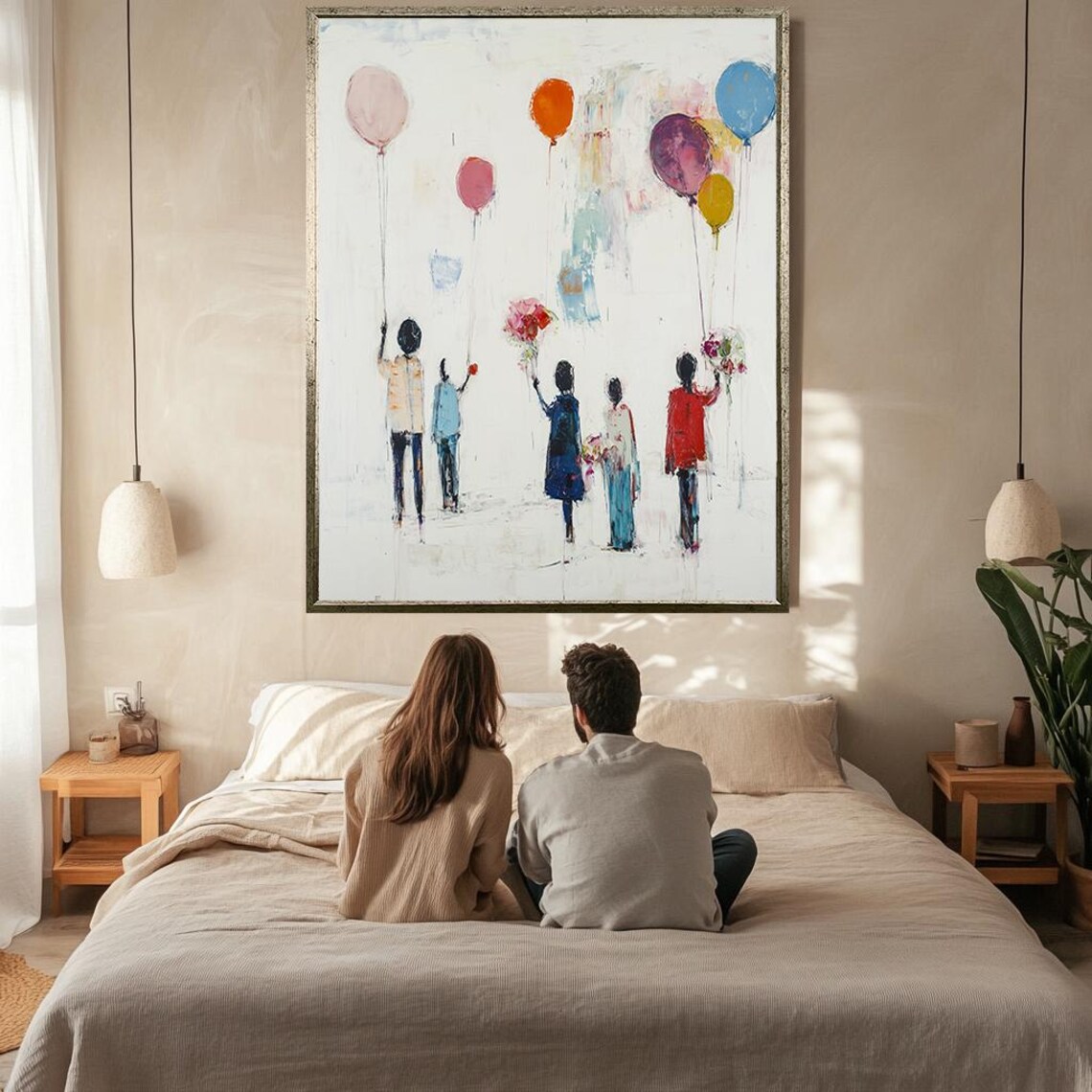 Balloon People Abstract Minimalist Kids Room Nursery Colorful Poster - Image 2
