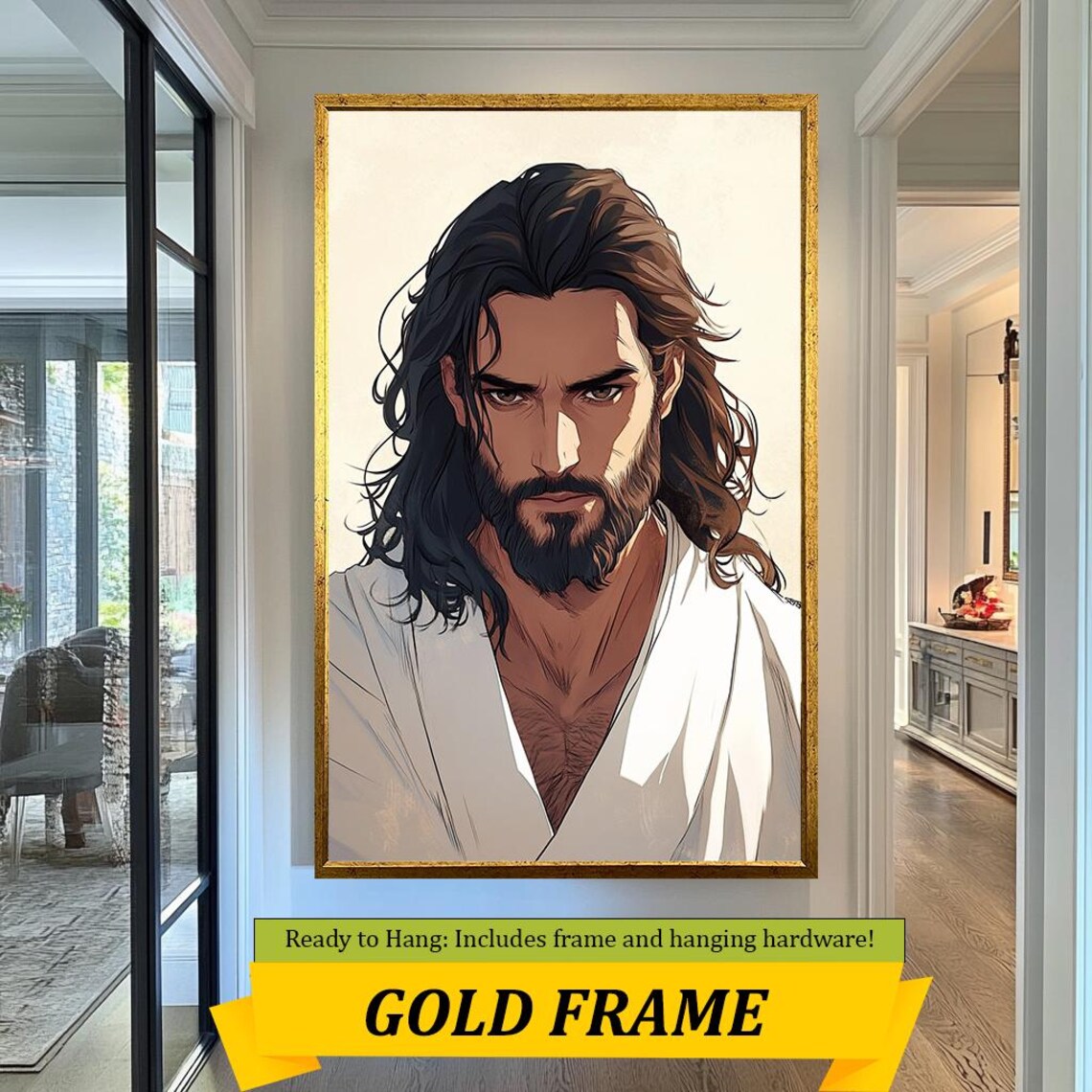 Jesus Christ Powerful Minimalist Portrait Modern Spiritual Art Poster - Image 5