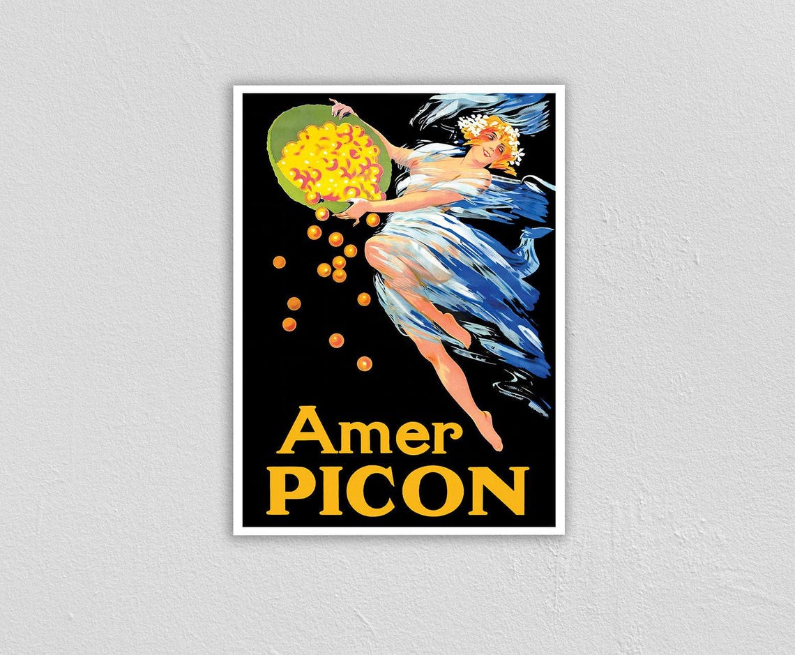 Amer Picon Vintage Aperitif Dancing Lady Oranges Advert Poster - Image 2