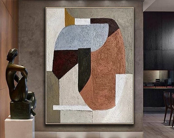 Wabi Sabi Minimalist Wall Art Abstract Oil Painting On Boho Textured Wall Art Painting Neutral Wall Decor Entrance Wall Art Decor