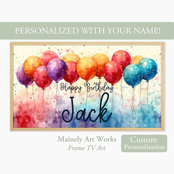 Personalized Happy Birthday Party Decor Art Print
