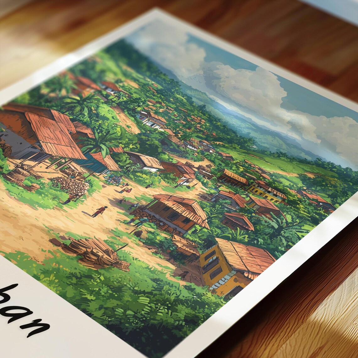 Foumban Illustration, Cameroon Travel Poster - Image 2