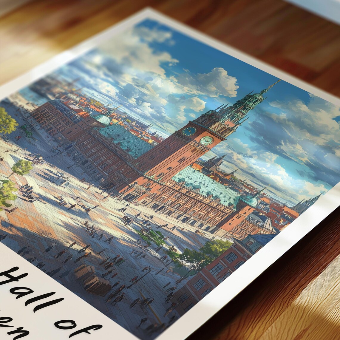 City Hall Of Copenhagen Denmark Travel Poster - Image 2
