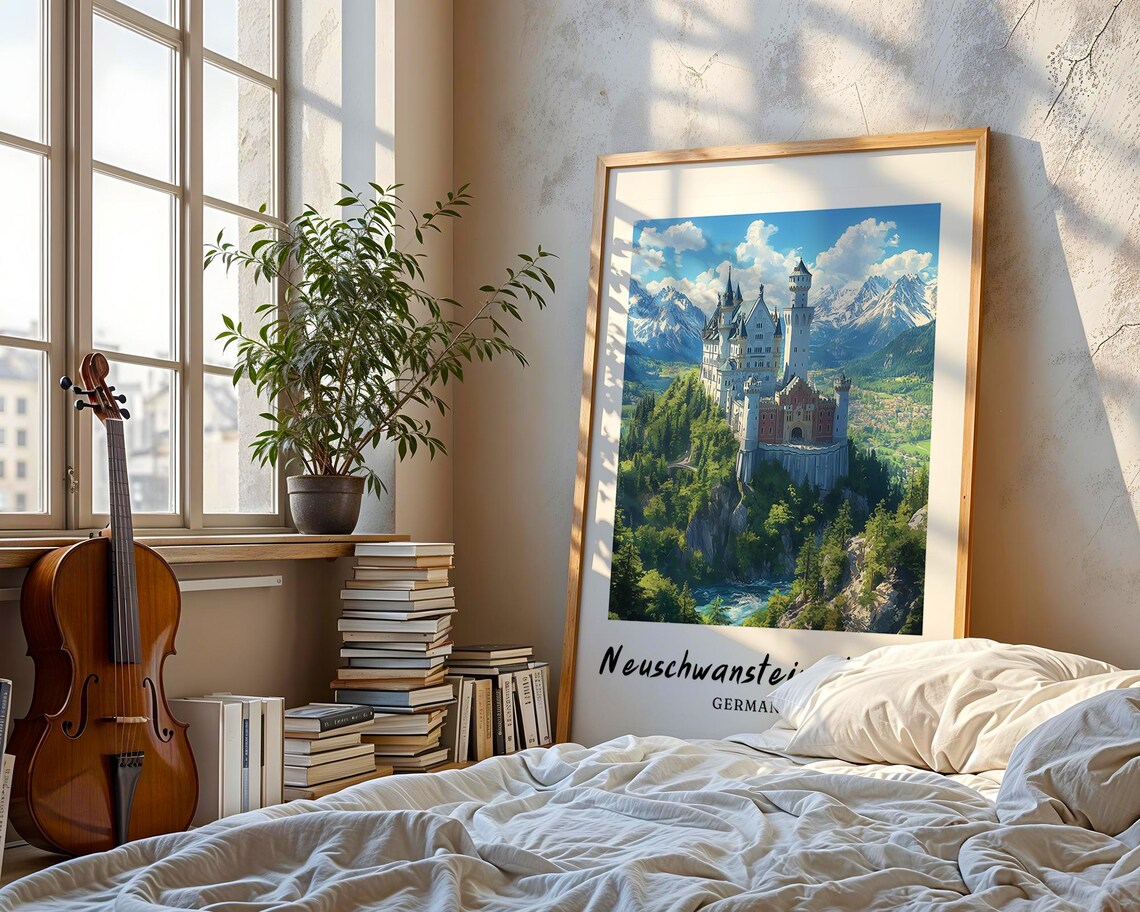 Neuschwanstein Germany Thailand Travel Poster, Minimalist - Image 3