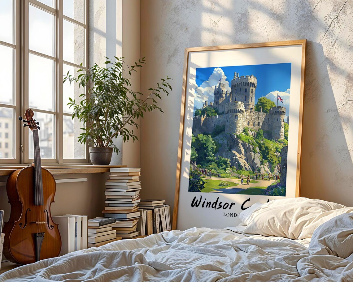 Windsor Castle London Travel Poster, Minimalist - Image 3