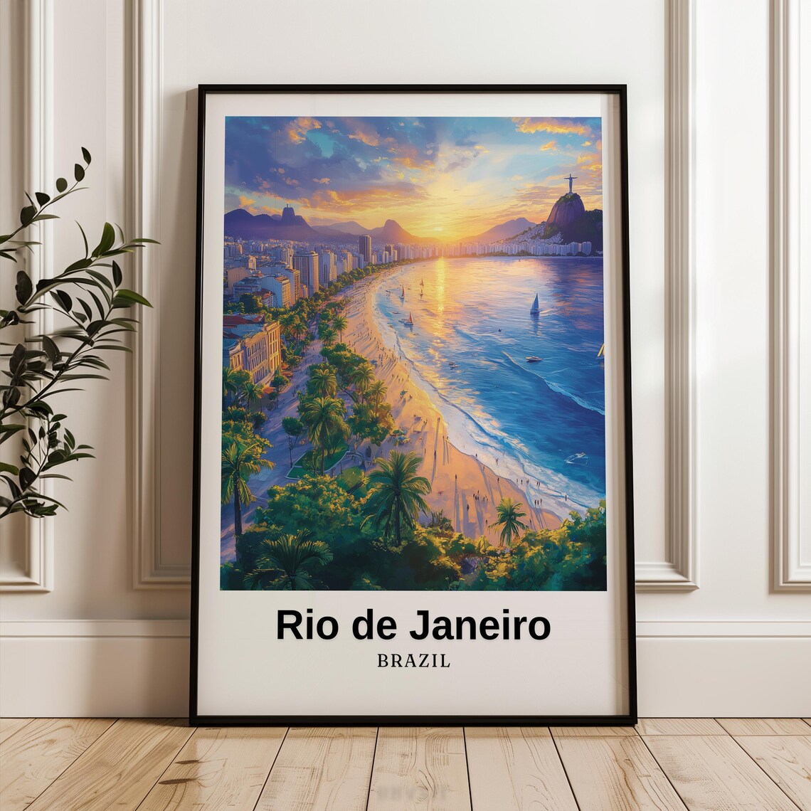 Rio De Janeiro Travel Poster, Brazil Illustration