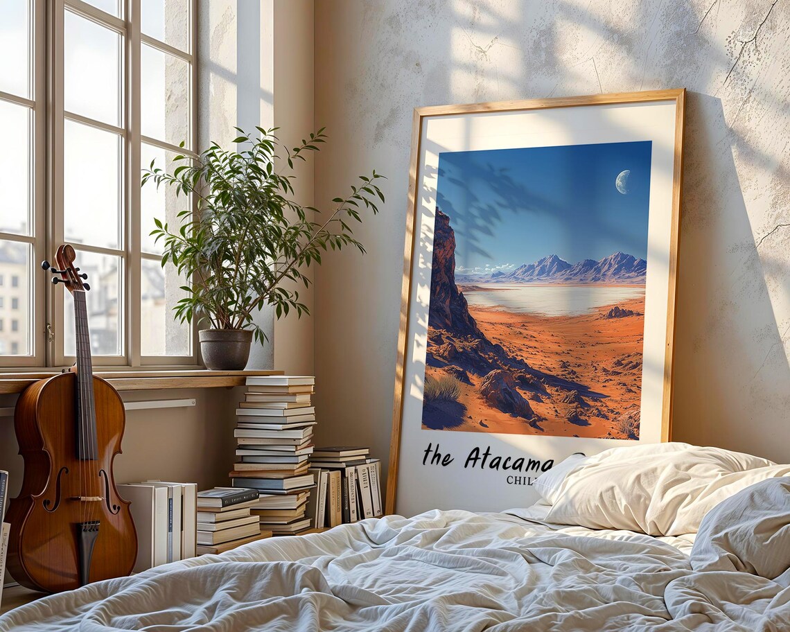 Atacama Desert Travel Poster, Chile Illustration - Image 3