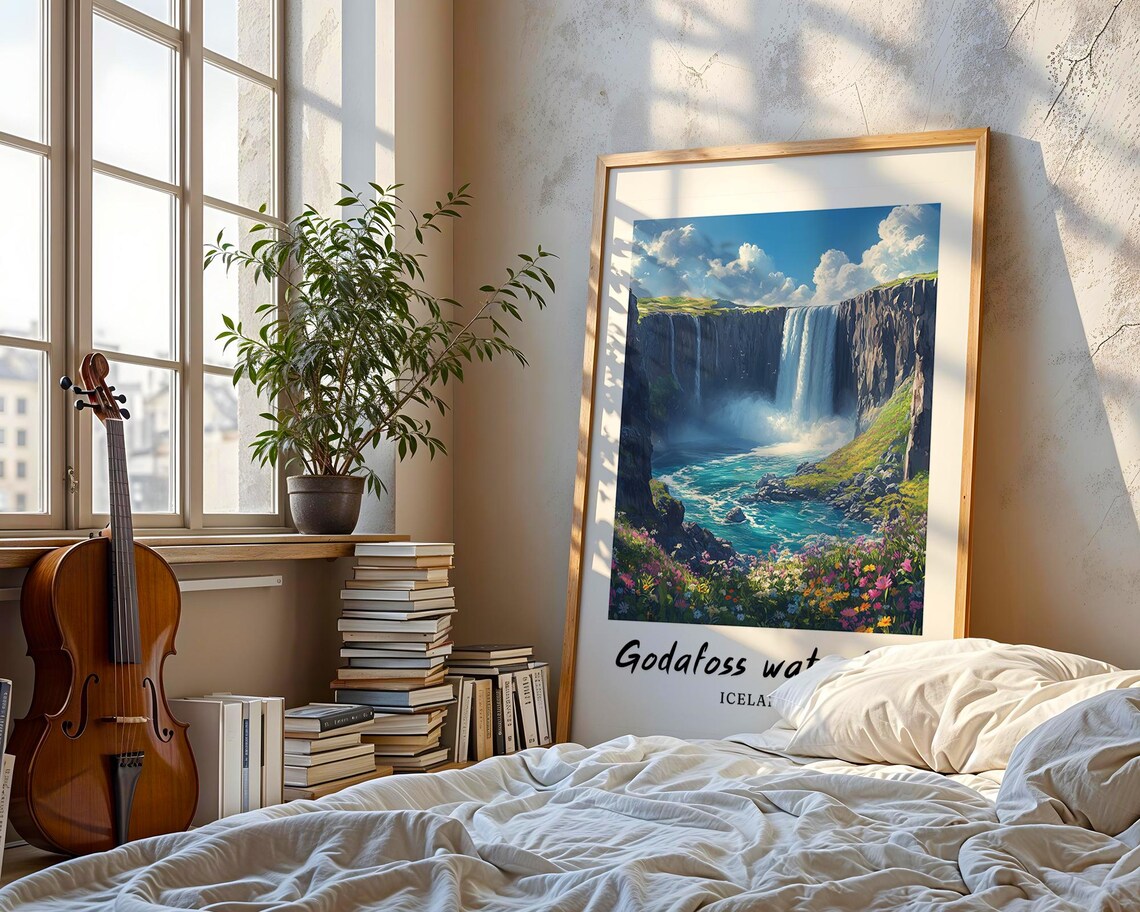 Godafoss Waterfall Iceland Travel Poster - Image 3