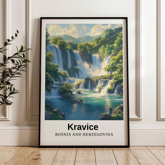 Kravice Waterfalls Bosnia and Herzegovina Forest Cascades Poster