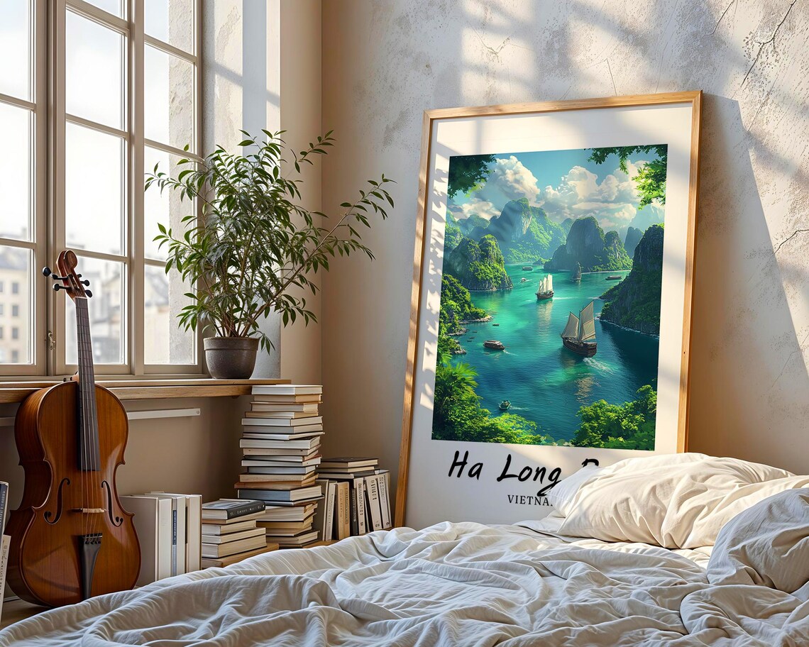 Ha Long Bay Waterfall, Vietnam Travel Poster - Image 3