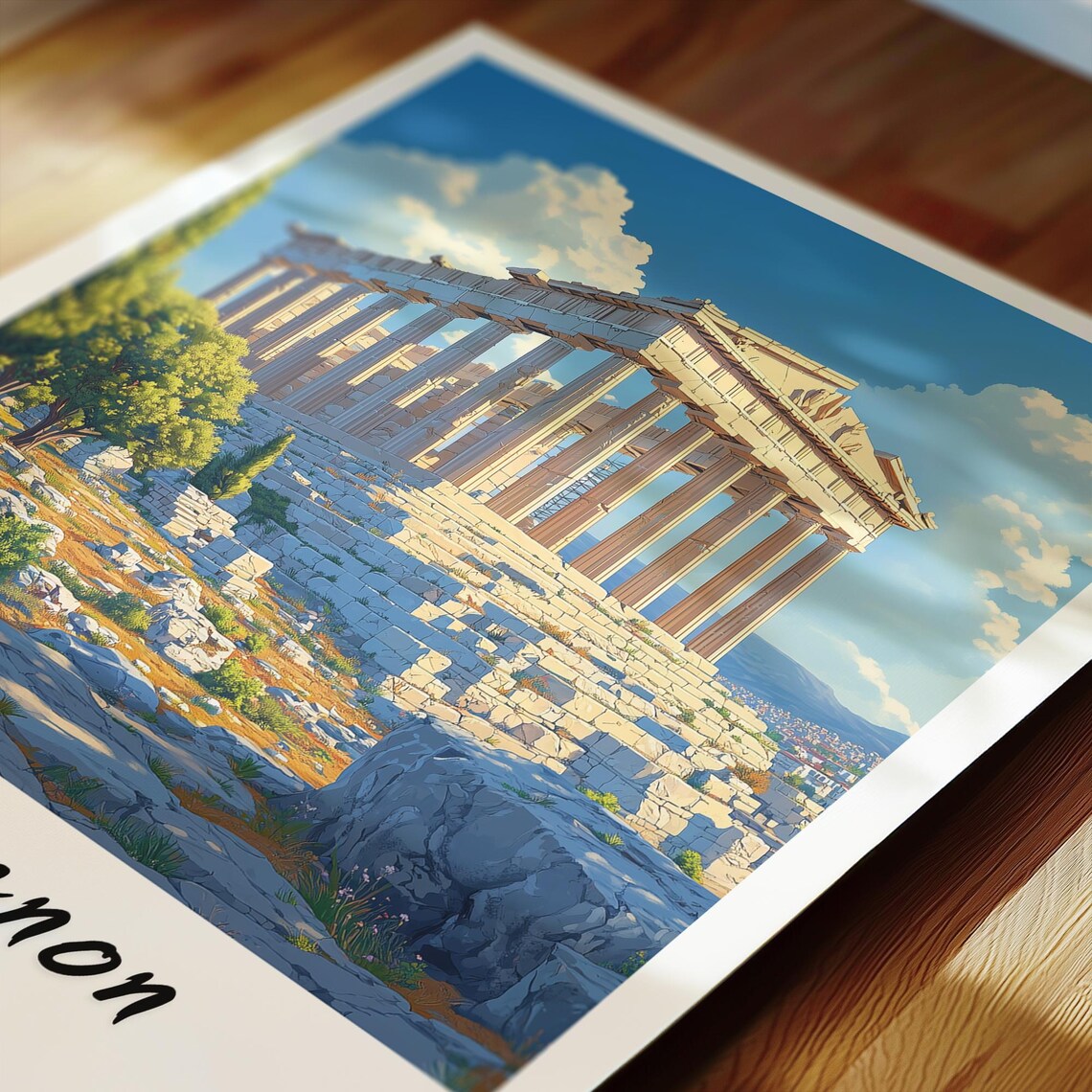 Parthenon Greece Travel Poster, Minimalist Europe - Image 2