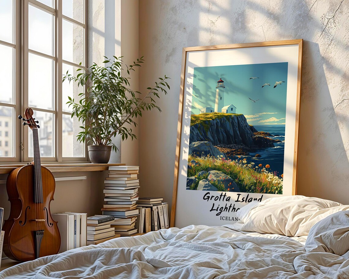 Grottaislandlighthouse Iceland Travel Poster - Image 3