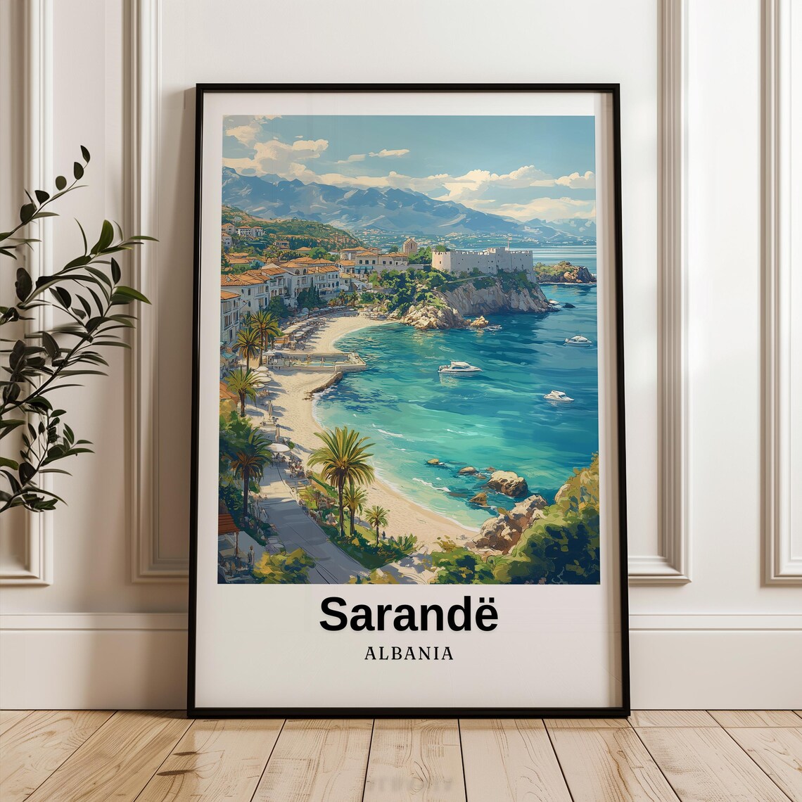 Sarande Travel Poster, Albania Wedding Gift