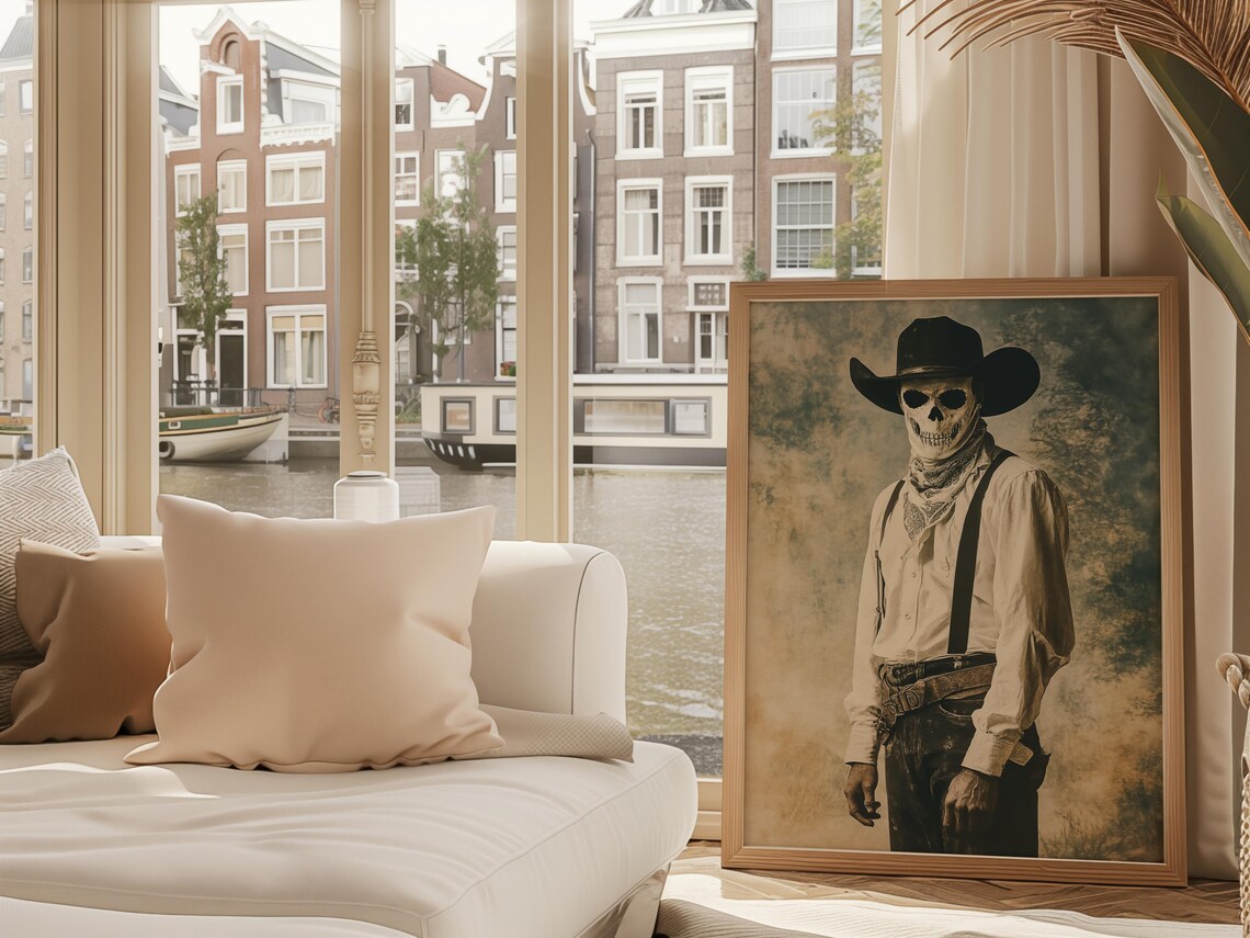 Western Halloween Cowboy Print, Dark Academia Spooky - Image 3