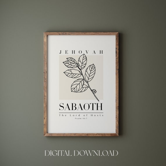 Jehovah Sabaoth The Lord Of Hosts Psalm 467 Print Hebrew Names Of God Art Christian Wall Art