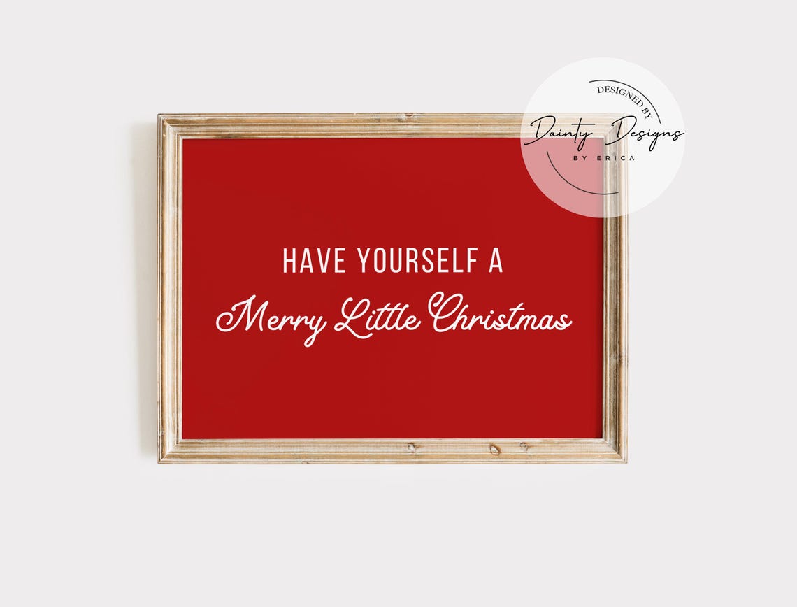 Have Yourself A Merry Little Christmas Red Script Beautiful Poster - Image 3