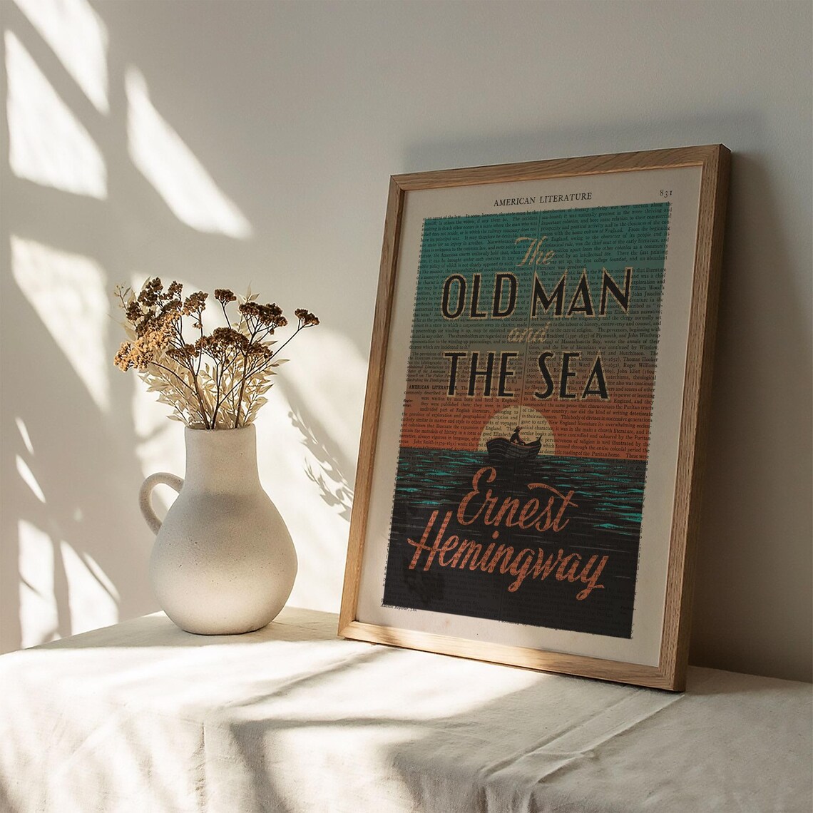 Ernest Hemingway Old Man And The Sea Sunset Fisherman Art Print Poster - Image 3