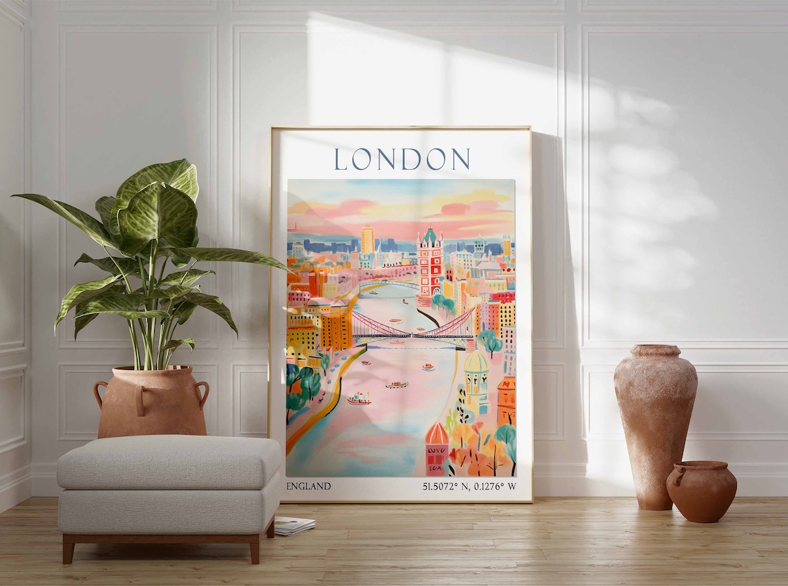 London Vintage Travel Poster, United Kingdom Art Print - Image 2