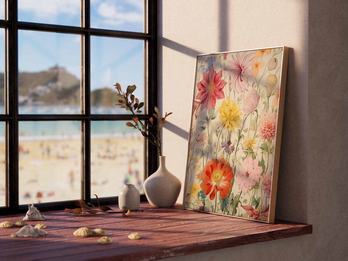 Vintage Wildflower Garden Bouquet Botanical Floral Wall Poster - Image 2