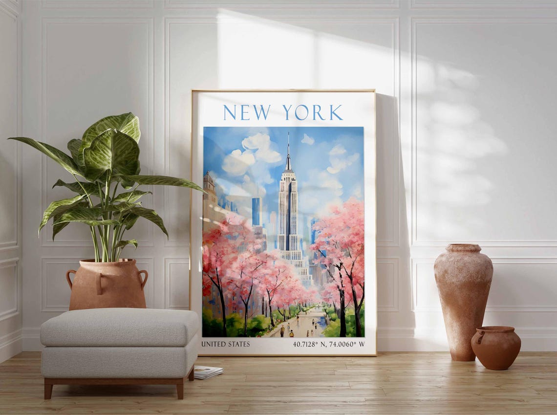 New York Print Empire Statue Building New York Poster New York Lover New York Art New York Print Travel Travel Print - Image 3
