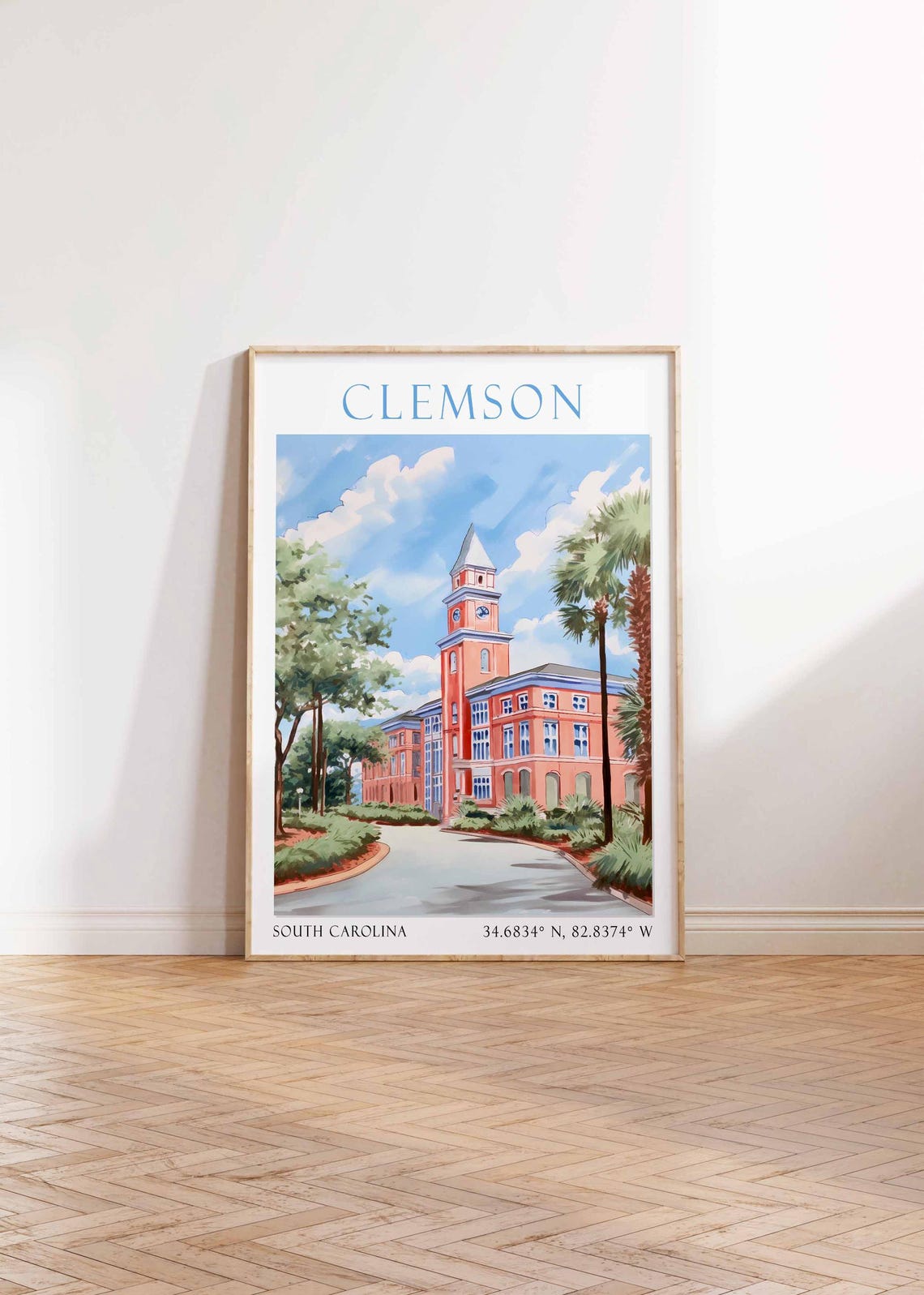 Clemson South Carolina Clock Tower Campus Building College Poster - Image 4