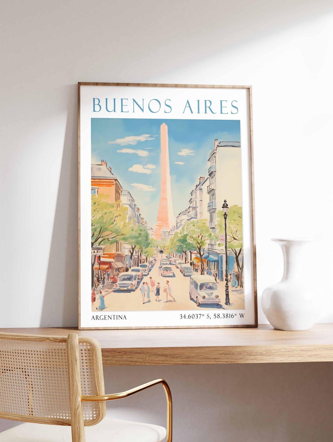 Buenos Aires Travel Poster Argentina Travel Print Argentina Travel Art Travel Poster Colourful Travel Decor Travel Gift