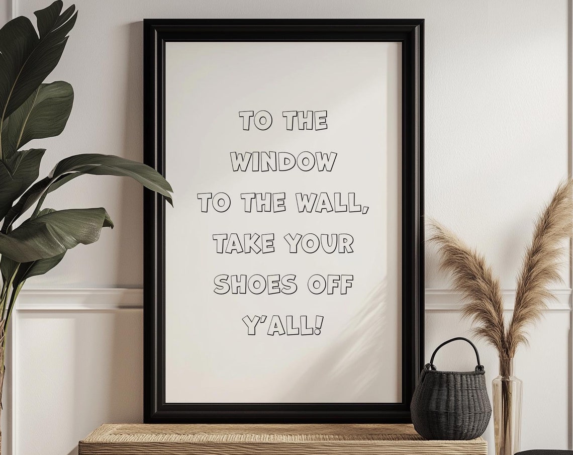 Take Your Shoes Off Funny Minimalist House Rules Entryway Wall Art - Image 3