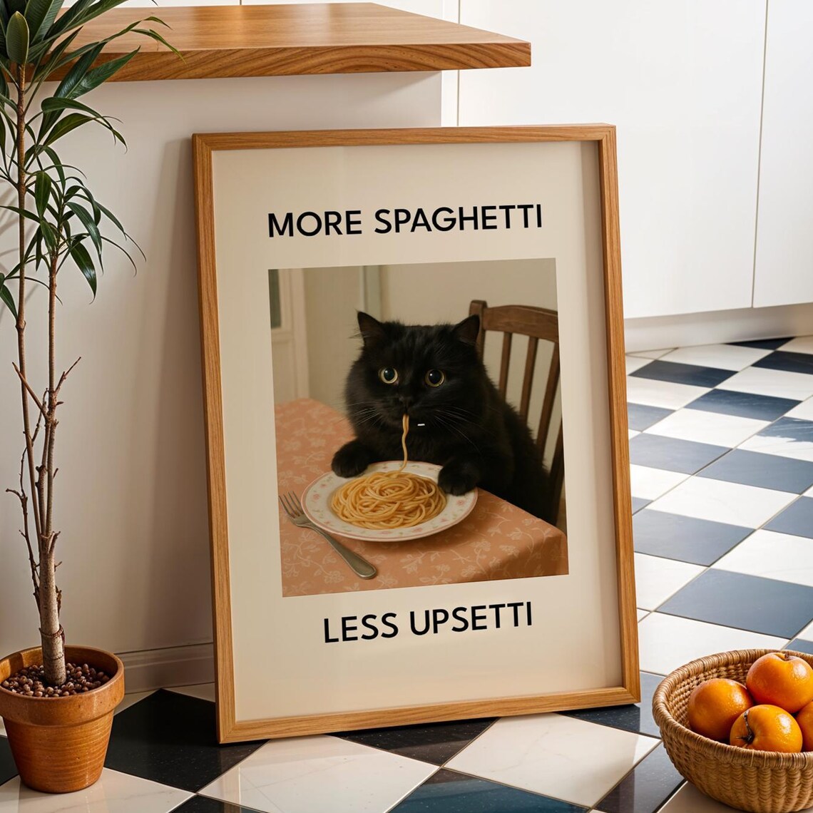Funny Spaghetti Cat, More Spaghetti Less Upsetti