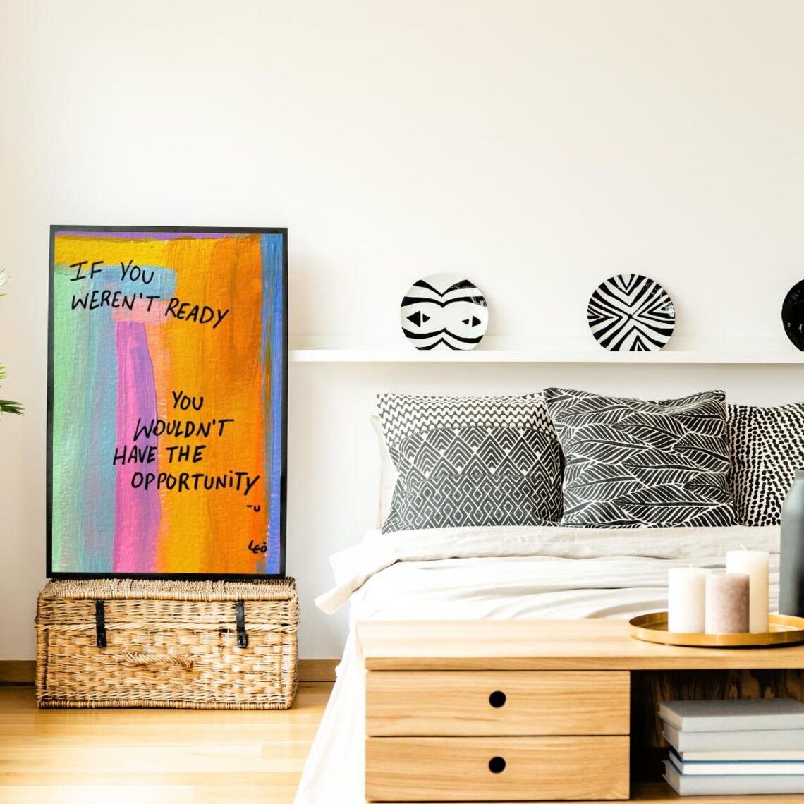 If You Weren't Ready Colorful Painted Stripes Motivational Quote Poster - Image 2