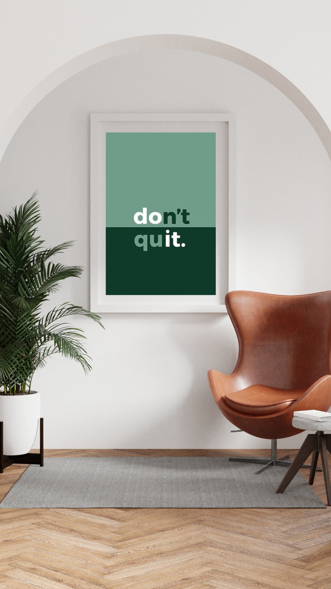 Dont Quit Bold Green Minimalist Motivational Typography Poster
