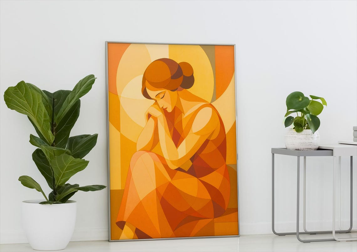 Abstract Female Art Print Geometric Silhouette