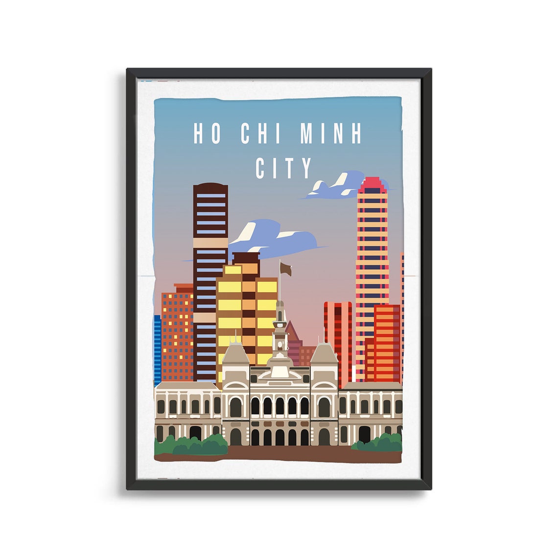 Ho Chi Minh City Poster City Art City Wall Art City Print City Poster City Print Travel Gift Travel Illustration