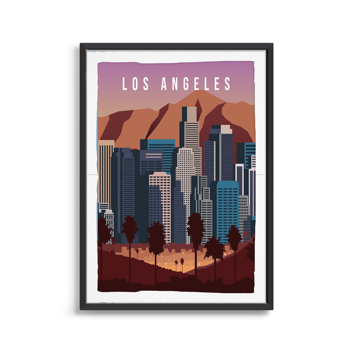 Los Angeles City Poster City Art City Wall Art City Print City Poster City Print Travel Gift Travel Illustration