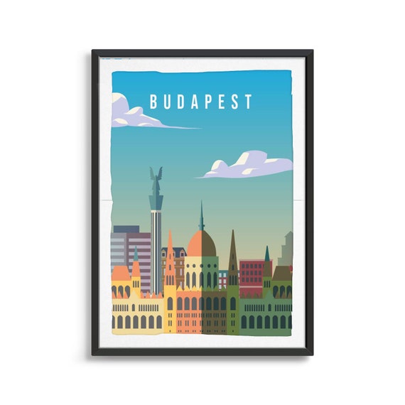Budapest City Poster, Travel Illustration Art Print