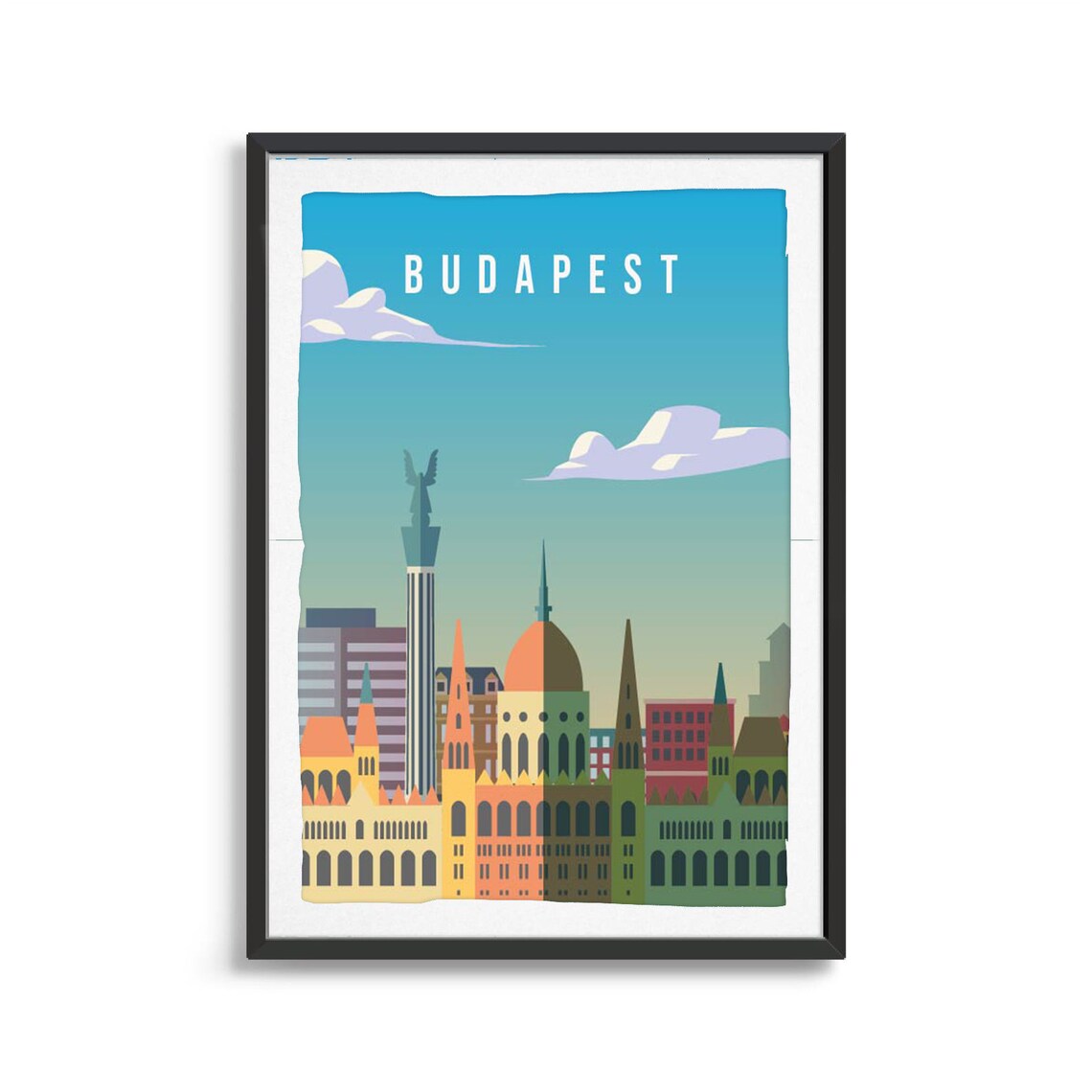 Budapest City Poster, Travel Illustration Art Print