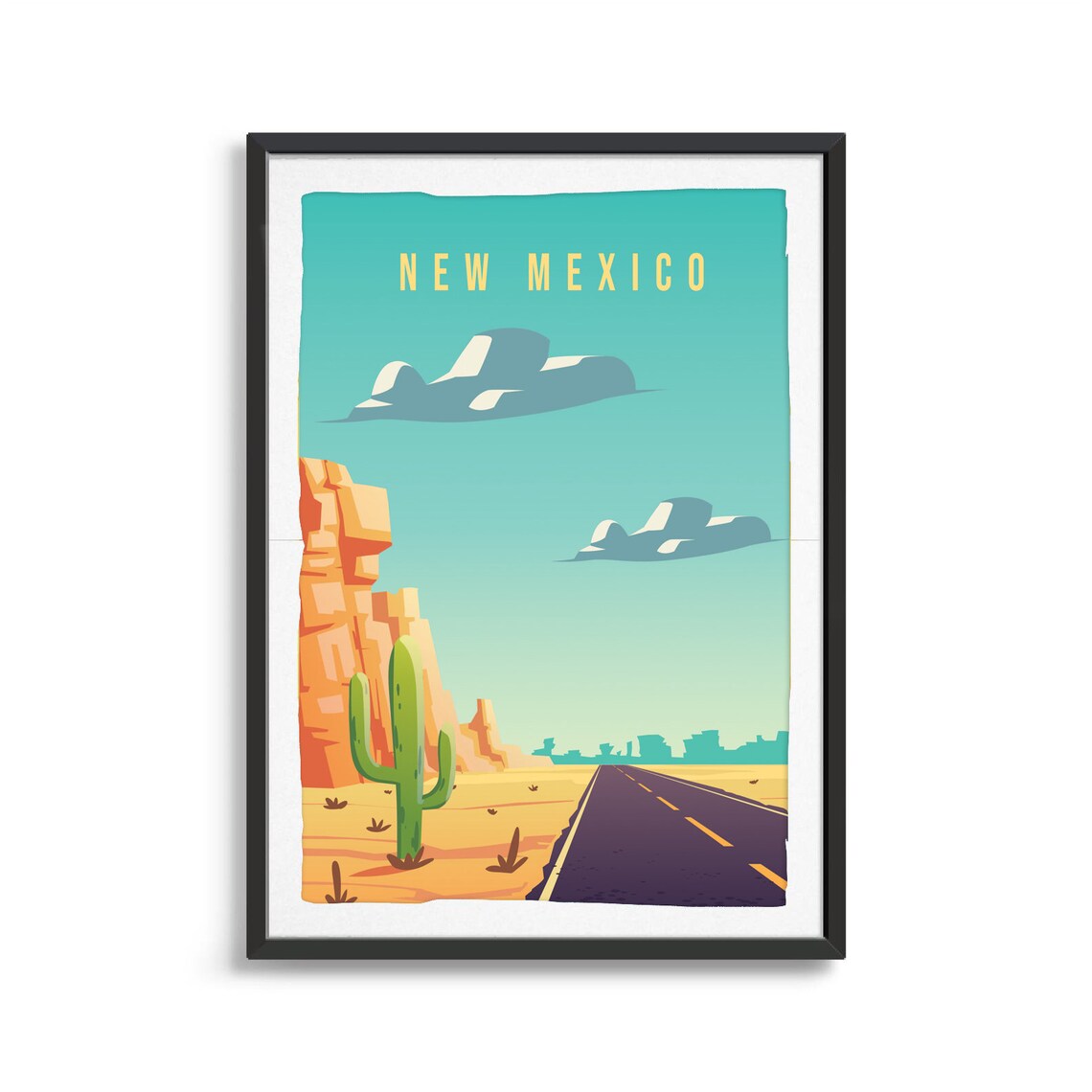 New Mexico State Travel Poster, State Art Print