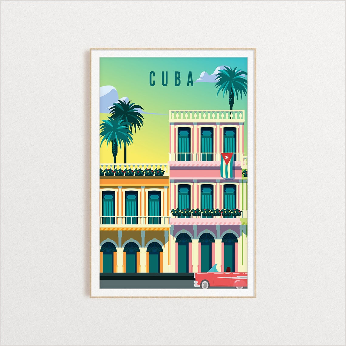 Cuba City Poster City Art City Wall Art City Print World Print Country Poster Country Print Country Art Travel Illustration