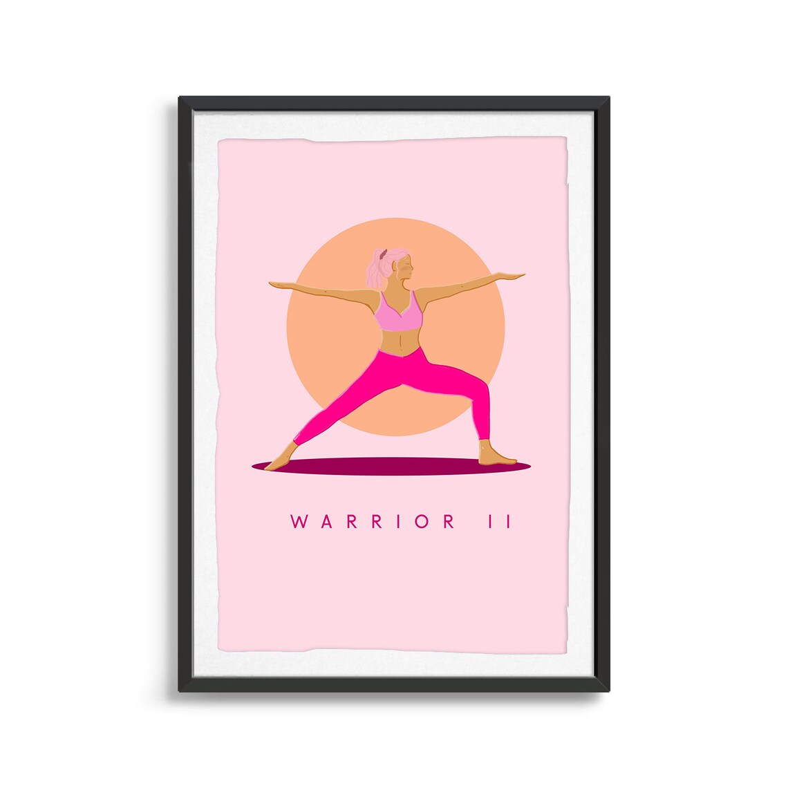 Yoga Warrior Pose Art Print, Studio Decor - Image 2