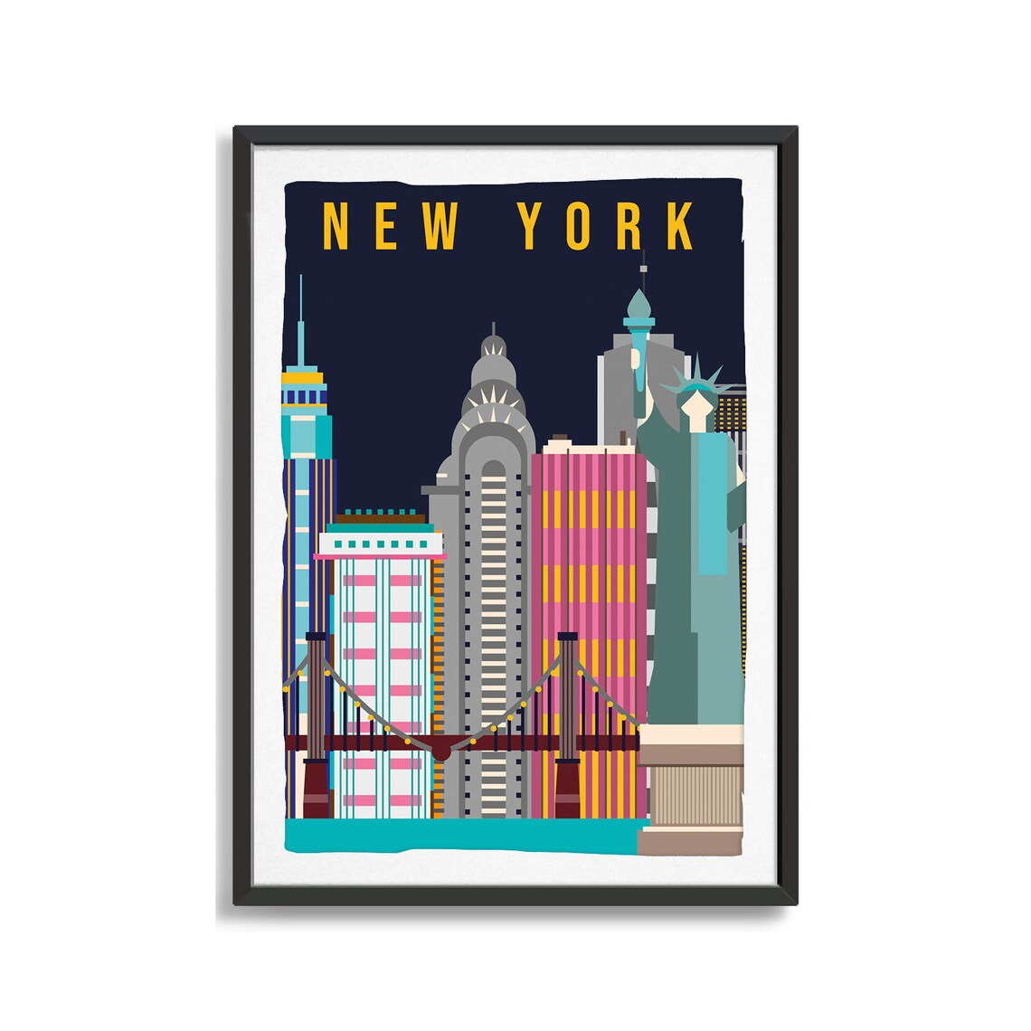 New York City Travel Illustration Poster