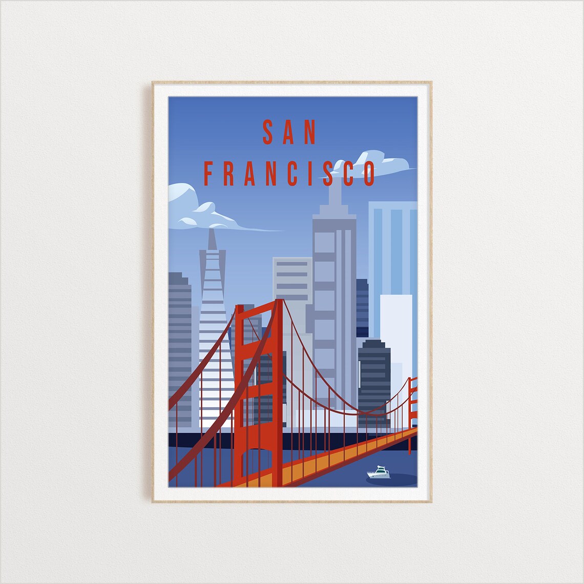 San Francisco Travel Illustration Poster Art Print