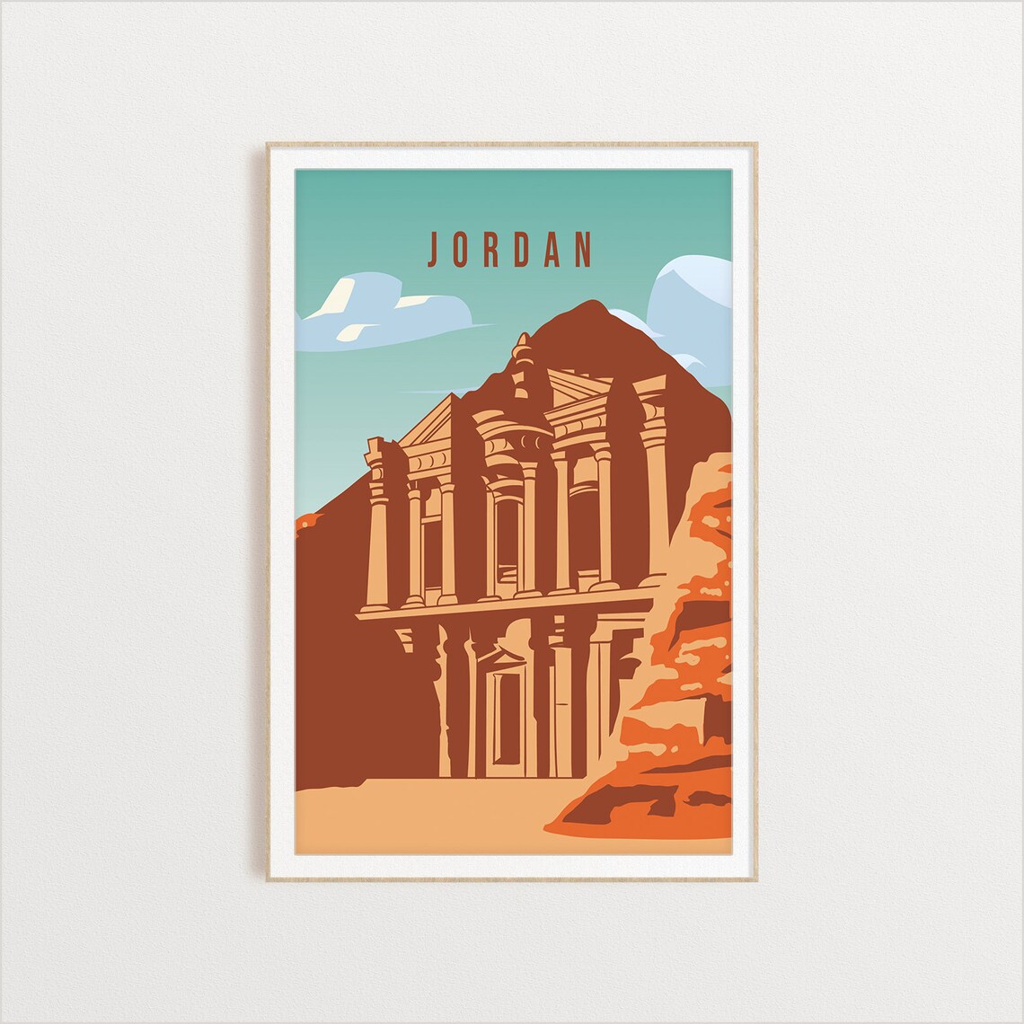 Jordan Country Travel Poster, Country Art Print