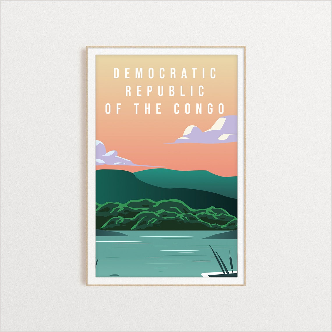 Democratic Republic Of Congo Country Poster Art City Wall Art Country Art Country Poster Country Print Country Art Travel Illustration - Image 2