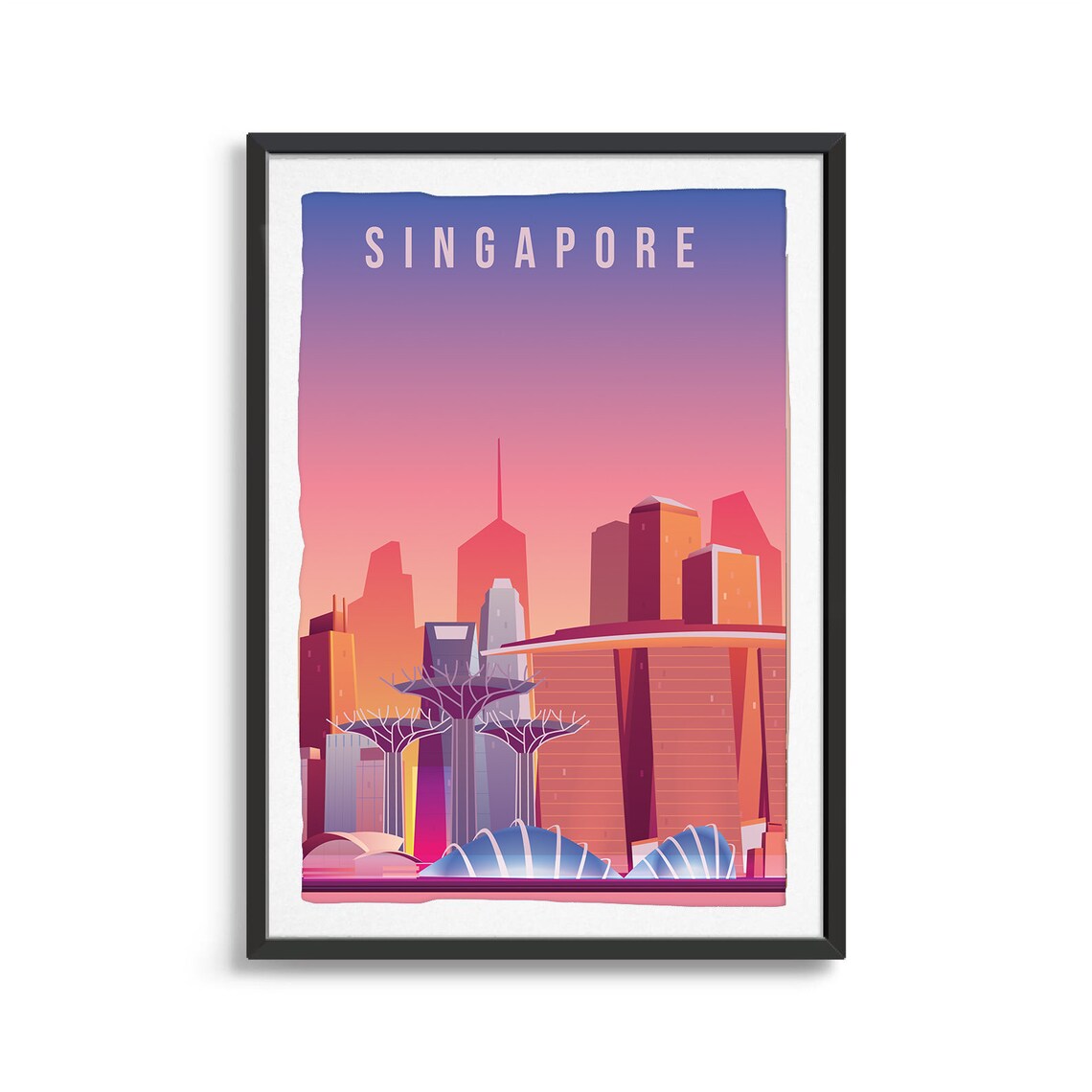 Singapore Marina Bay Skyline Modern Cityscape Travel Art Poster - Image 2