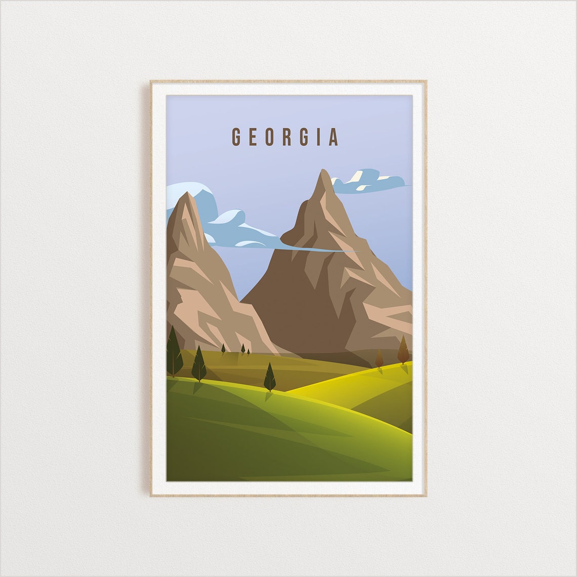 Georgia Country Poster Art City Wall Art Country Art Country Poster Country Print Country Art Georgia Travel Illustration - Image 2
